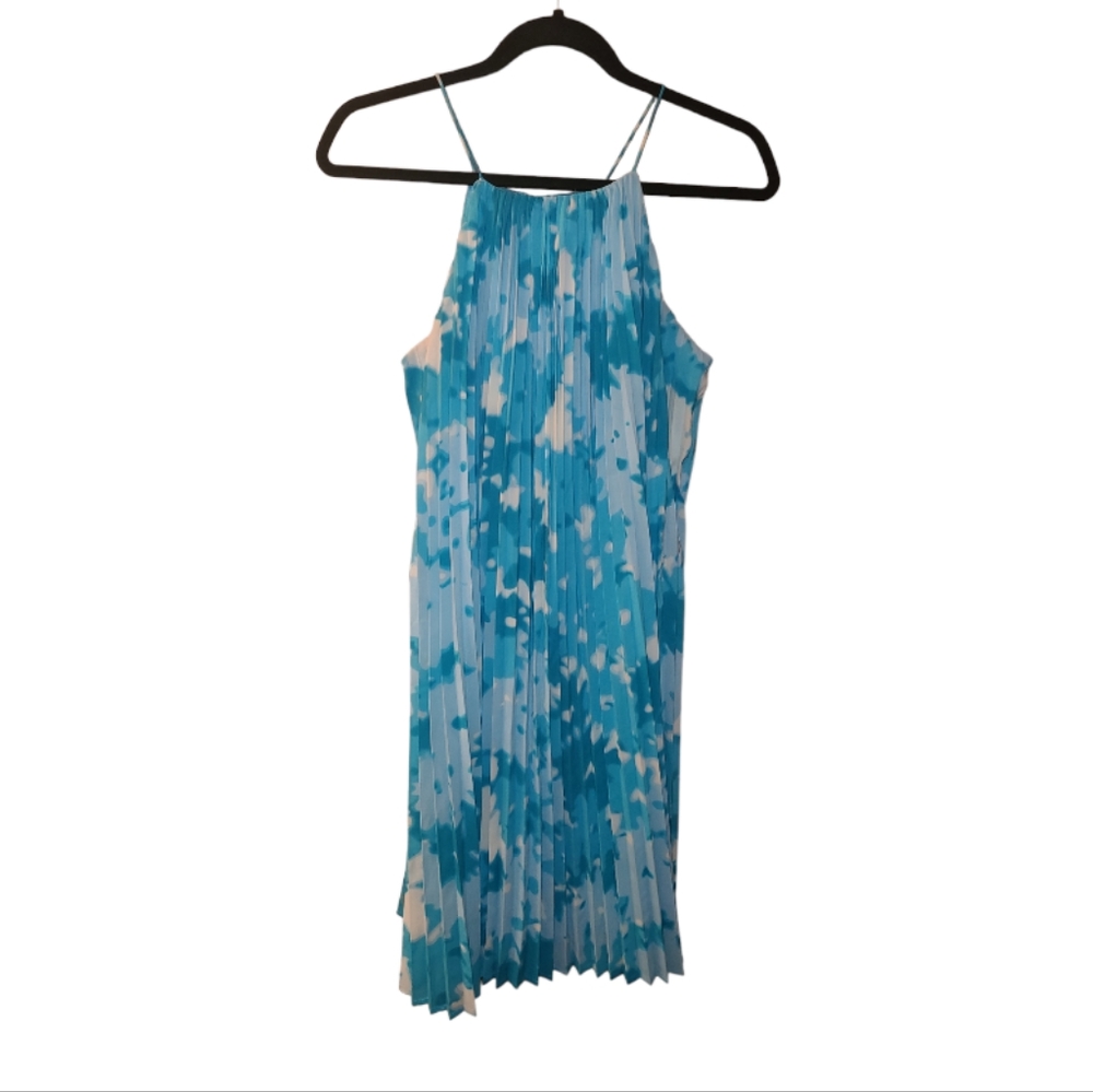2/$50 Calvin Klein Multi Coloured ‎ Sleeveless Accordian Pleated Dress